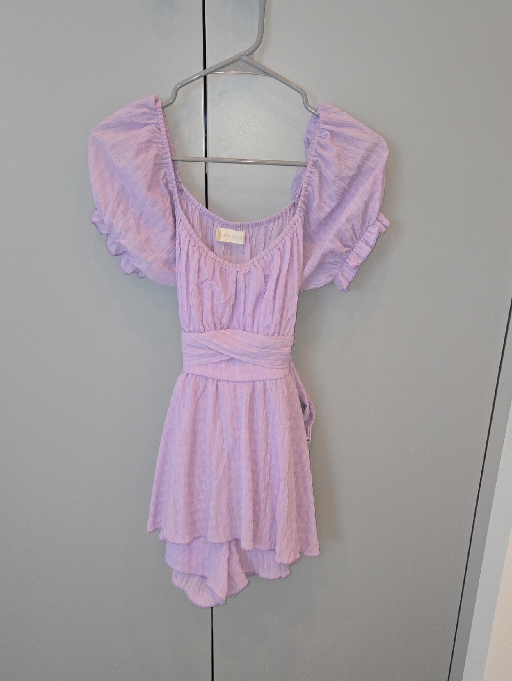 Altar'd State Lilac Ruffled Smocked Romper